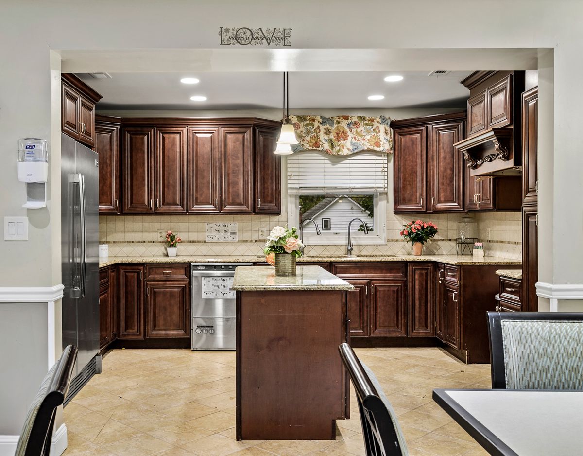 Interior view of a well-designed kitchen in Fox Trail Senior Living Community, Montville.