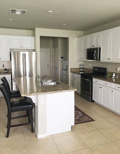 Interior view of Accuro Homes II senior living community featuring a well-equipped kitchen.