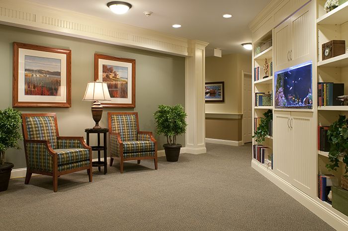 Interior view of Brightview Concord River senior living community featuring modern decor and amenities.