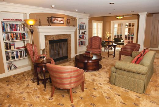 Senior living community, Mallard Cove, showcasing elegant home decor, furniture and architecture.