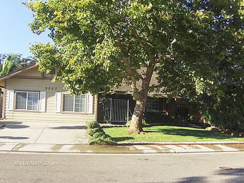 Slate Senior Living Community with lush gardens, oak and sycamore trees along a tarmac path.
