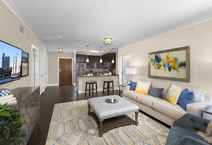 Interior of Brightview West End senior living community featuring modern decor and appliances.