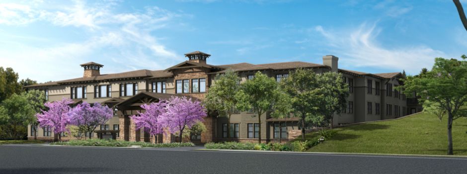 Park View Place senior living community featuring lush greenery and beautiful architecture.