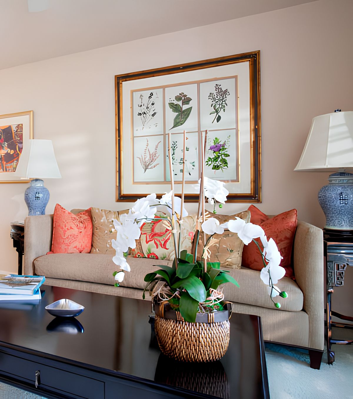 Senior living community, The Carlotta, featuring elegant home decor in Ivy Signature Living room.