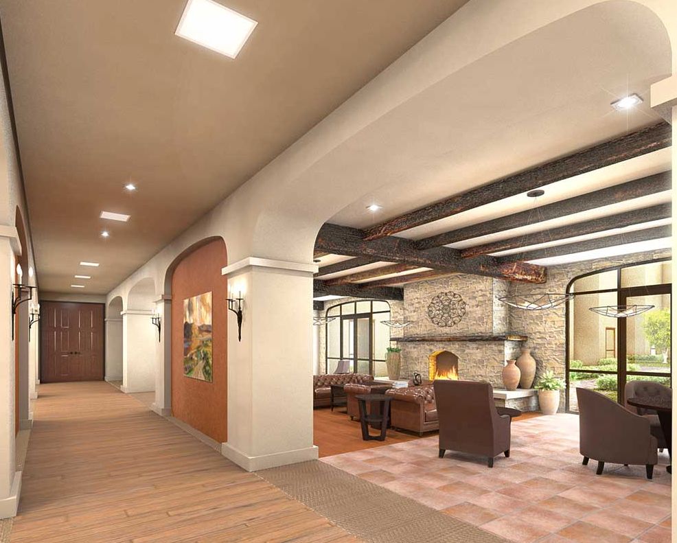 Interior view of The Villas At Stanford Ranch senior living community featuring modern decor.