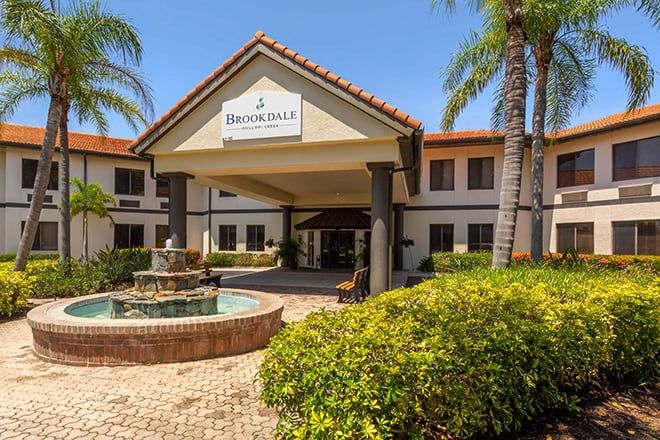 Brookdale Phillippi Creek senior living community featuring resort-style architecture, housing, and amenities.
