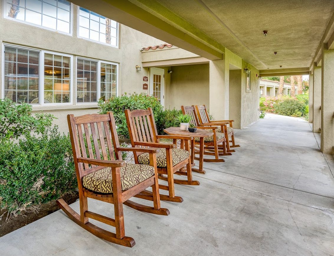 Interior view of Pacifica Senior Living Palm Springs featuring elegant furniture and design.