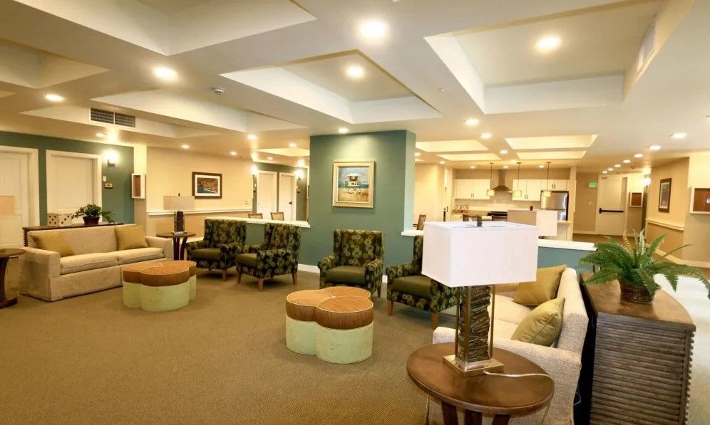 Interior view of Westwind Memory Care senior living community featuring elegant architecture and decor.