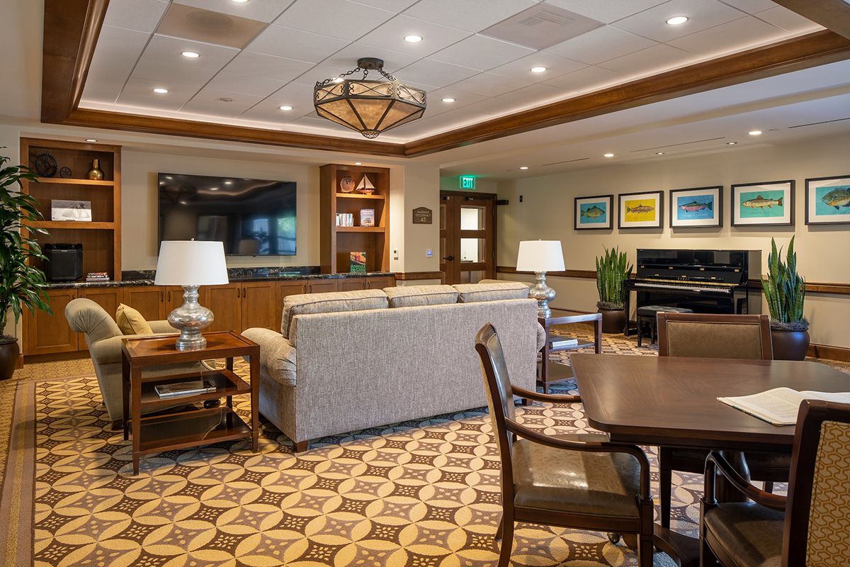 Interior view of The Orchards Assisted Living featuring elegant decor and modern amenities.