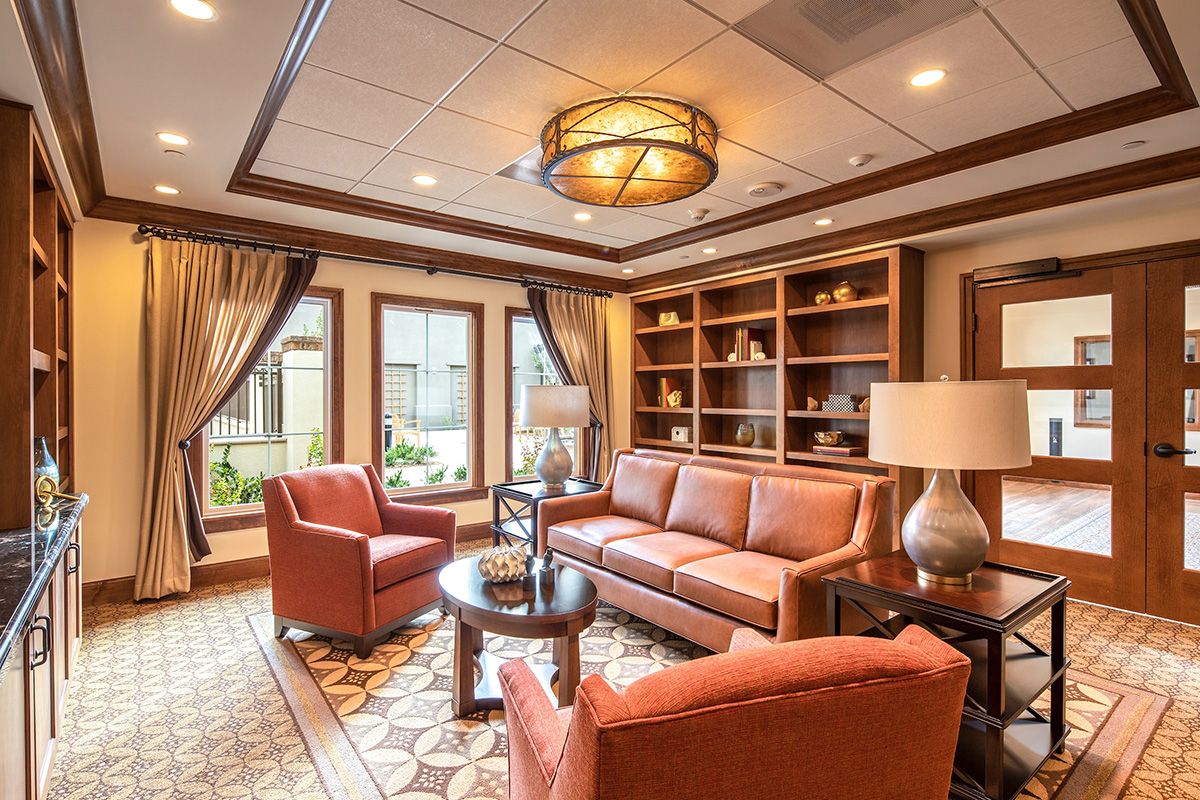 Interior view of The Orchards Assisted Living featuring modern decor and comfortable furniture.