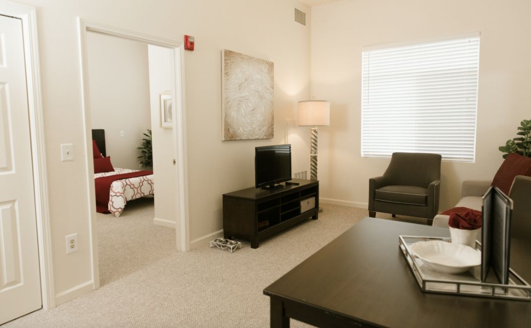 Interior view of Whittier Place senior living community featuring modern architecture and decor.