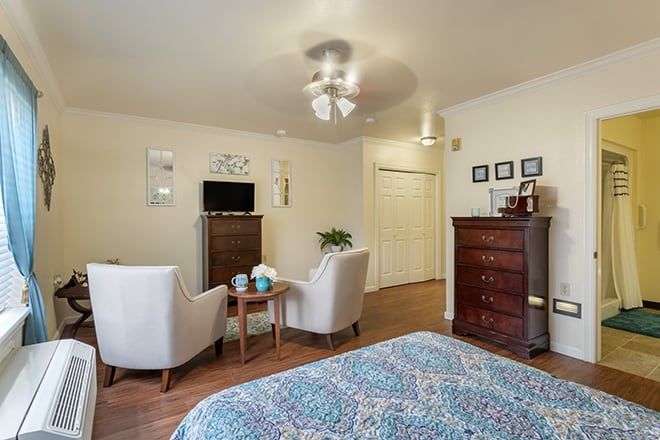 Interior view of Brookdale Spring Shadows senior living community featuring modern decor and amenities.