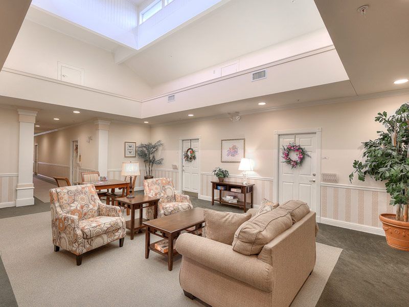 Interior view of Azalea Estates of Shreveport senior living community featuring elegant decor and architecture.