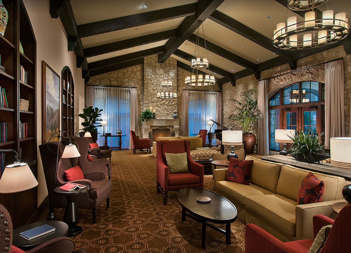 Interior view of Maravilla Scottsdale senior living community featuring elegant decor and furniture.