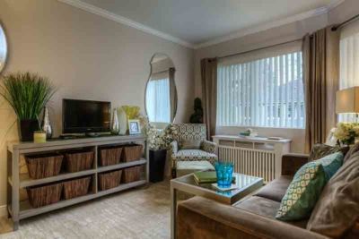 Interior view of Regency Park Assisted Living and Memory Care with modern decor and electronics.