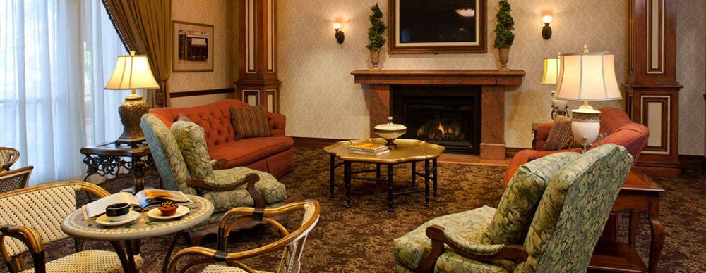 Interior view of MorningStar senior living community in Pasadena, featuring elegant decor and furniture.