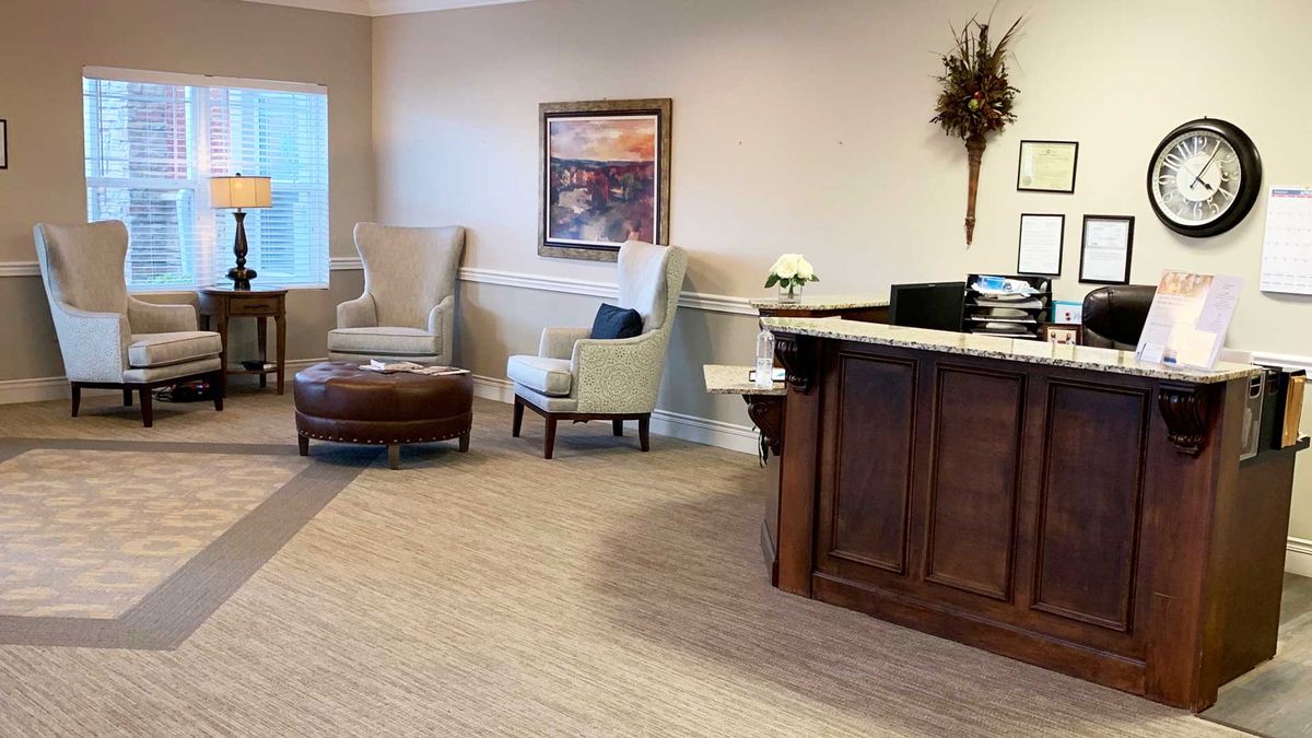 Interior view of Maristone Of Providence senior living community featuring modern decor and amenities.