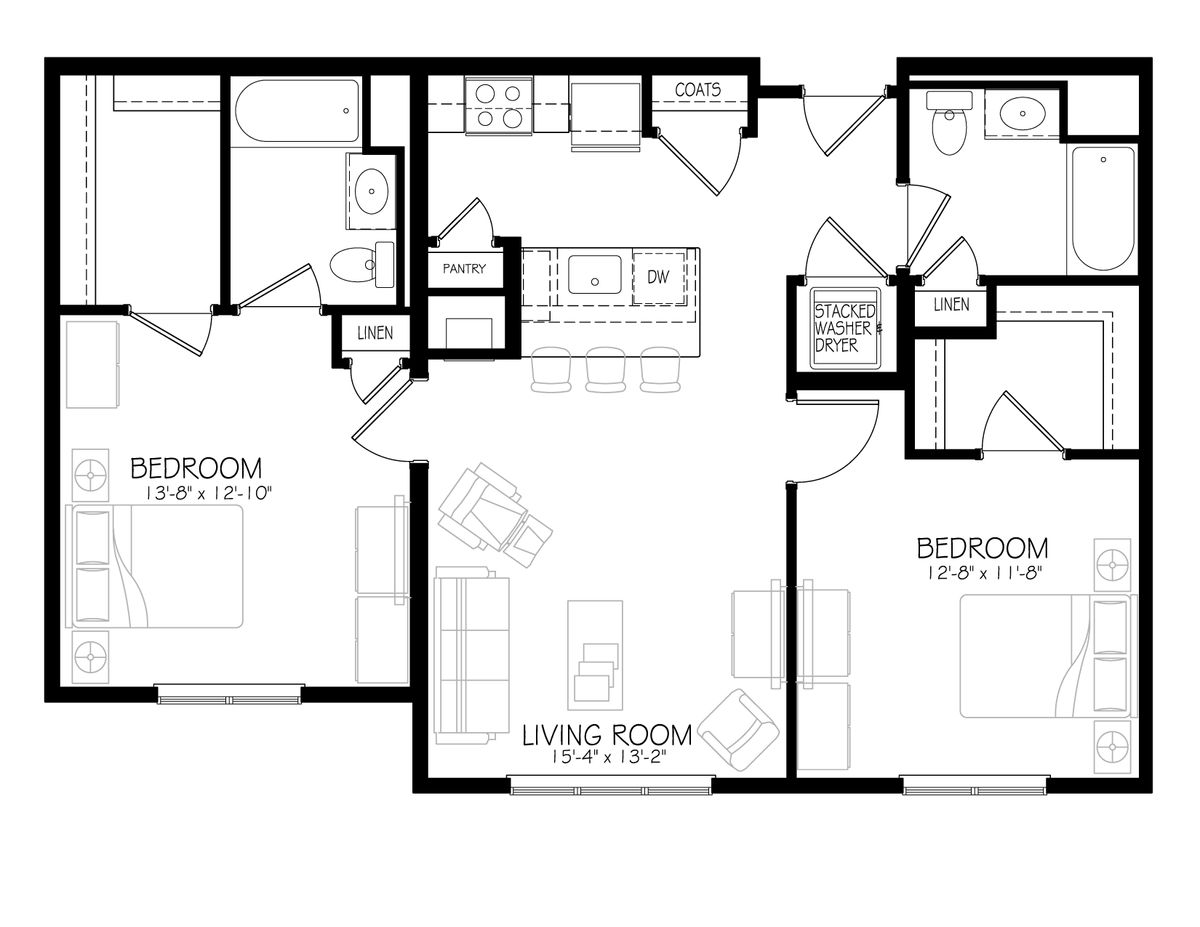 2-BR Group One Unit with Dimensions(2021-03-15)