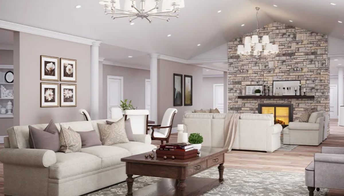 Interior view of Home Decor senior living community featuring elegant architecture and furniture.