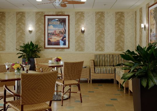 Interior view of Alden Estates of Naperville senior living community featuring elegant design.
