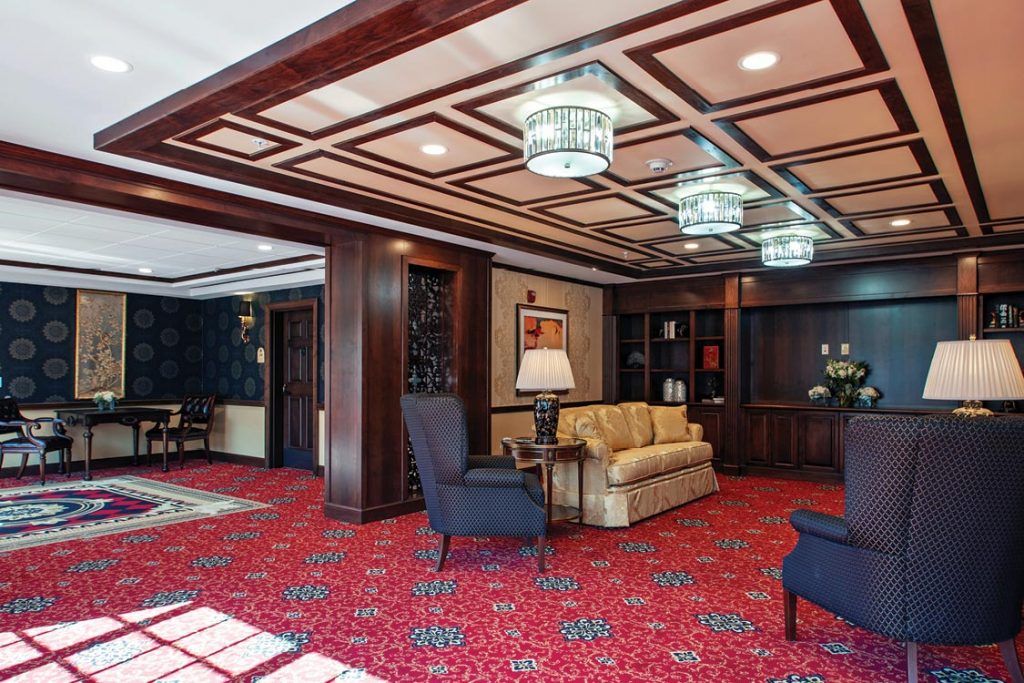 Interior view of Brandywine Living at Moorestown Estates featuring elegant reception room decor.