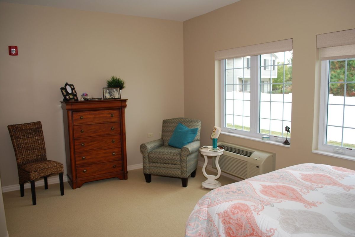 Senior living community interior at White Oaks At Spring Street featuring modern decor and furniture.