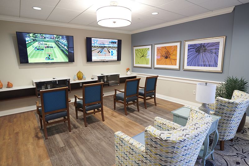 Interior view of Allegro Richmond Heights senior living community featuring modern decor and amenities.