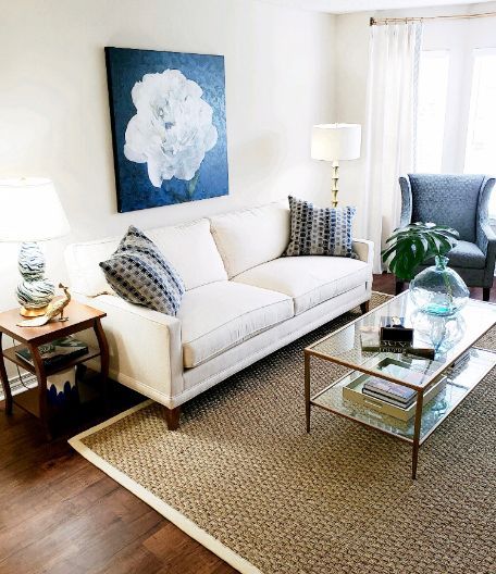 Senior living room interior at Williamsburg Community featuring cozy furniture and home decor.