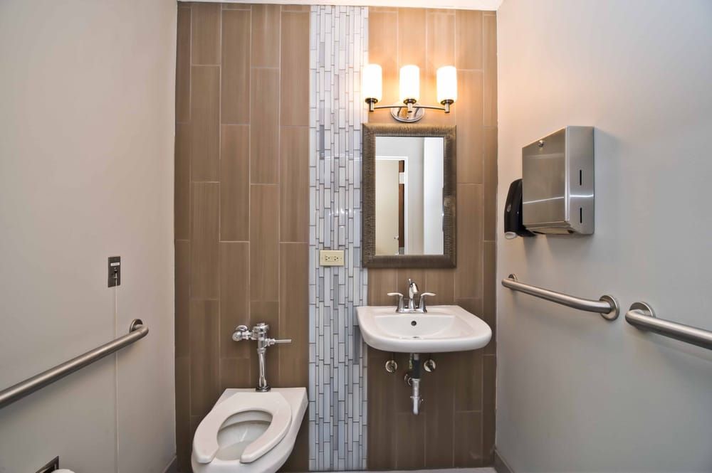 Interior view of a bathroom in Aperion Care International's senior living community.