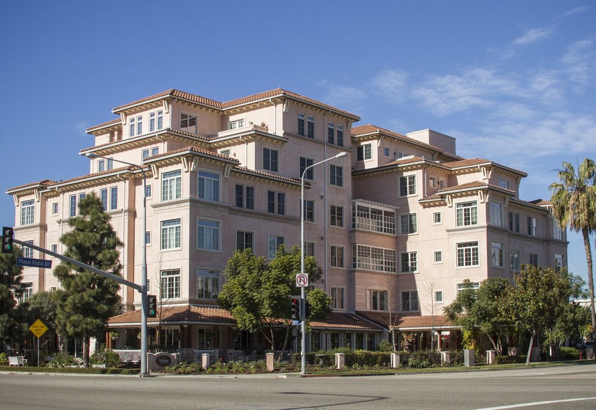 High-rise senior living community, Ivy Park at Playa Vista, featuring urban architecture.