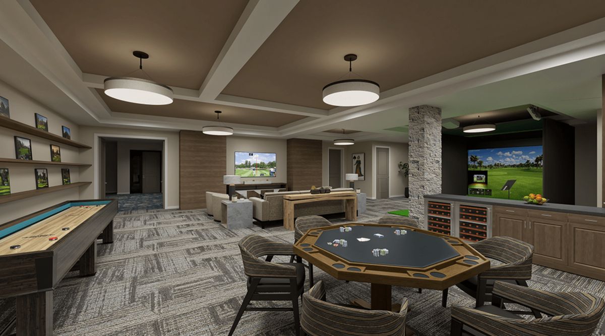 Interior view of Morningstar senior living community in Mission Viejo, featuring modern furniture and electronics.