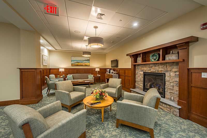 Interior view of Bridges® By Epoch At Norwalk senior living community featuring elegant decor.