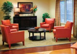 Interior of Juliette Fowler senior living community featuring modern architecture and decor.