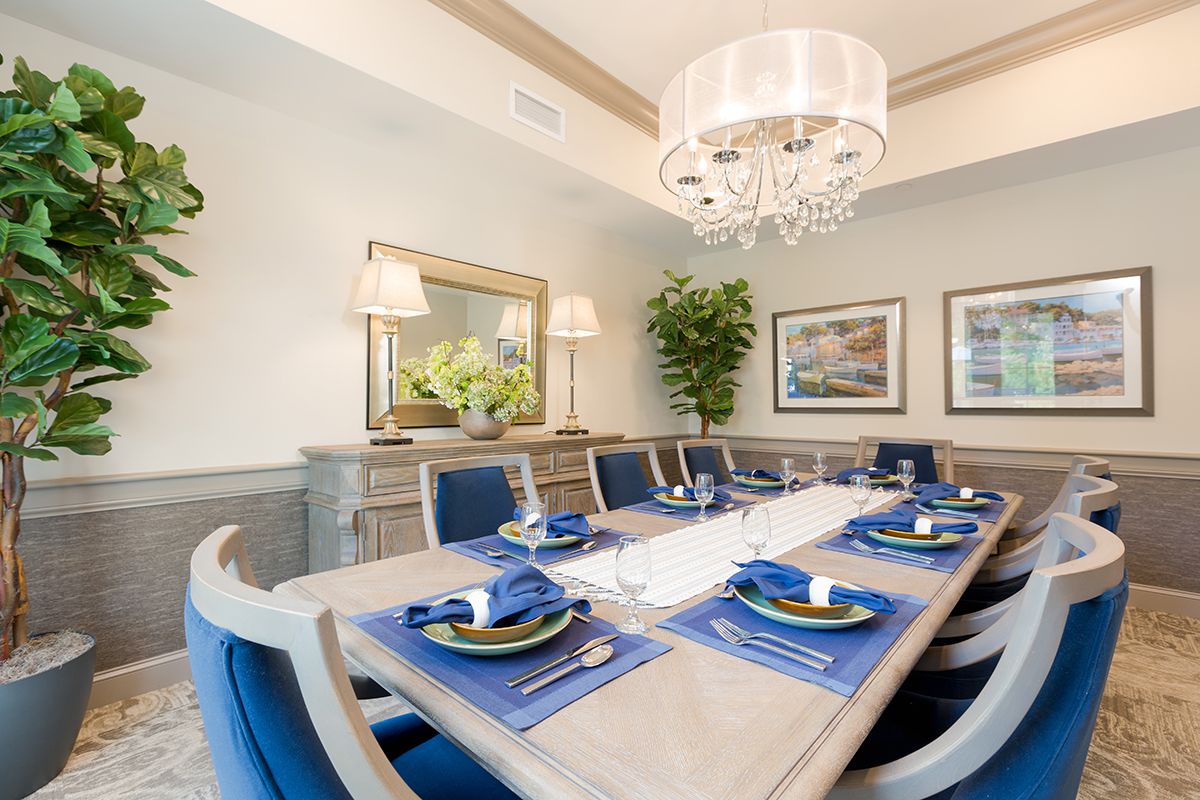 Interior view of Mason Assisted Living & Memory Care featuring dining room with elegant decor.