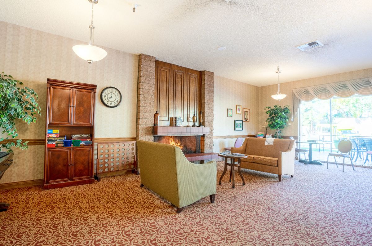 Interior view of West Park Senior Living featuring modern architecture, furniture, and home decor.