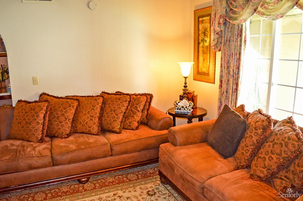 Interior design of Harvy's Home Care senior living community featuring modern furniture and decor.
