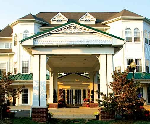 Senior living community Spring Hills At Morristown featuring elegant architecture and housing.