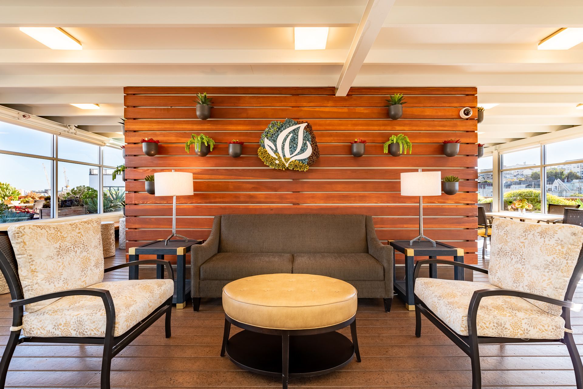 Interior view of The Village at Hayes Valley senior living community featuring elegant design.