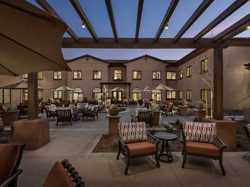 Interior view of Cadence at Rancho Cucamonga senior living community featuring modern decor.