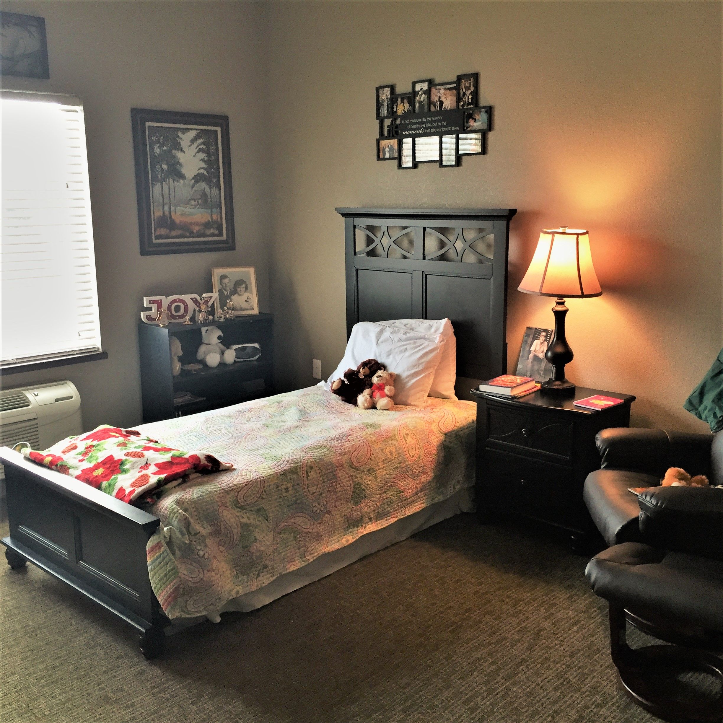 Residents at The Koselig House enjoy the comfort of private, personalized suites with attached bathroom to relax and unwind after a joy filled day!