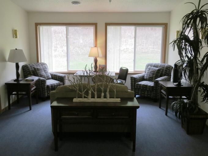 Interior view of Country Terrace Rhinelander senior living community featuring cozy furniture and decor.