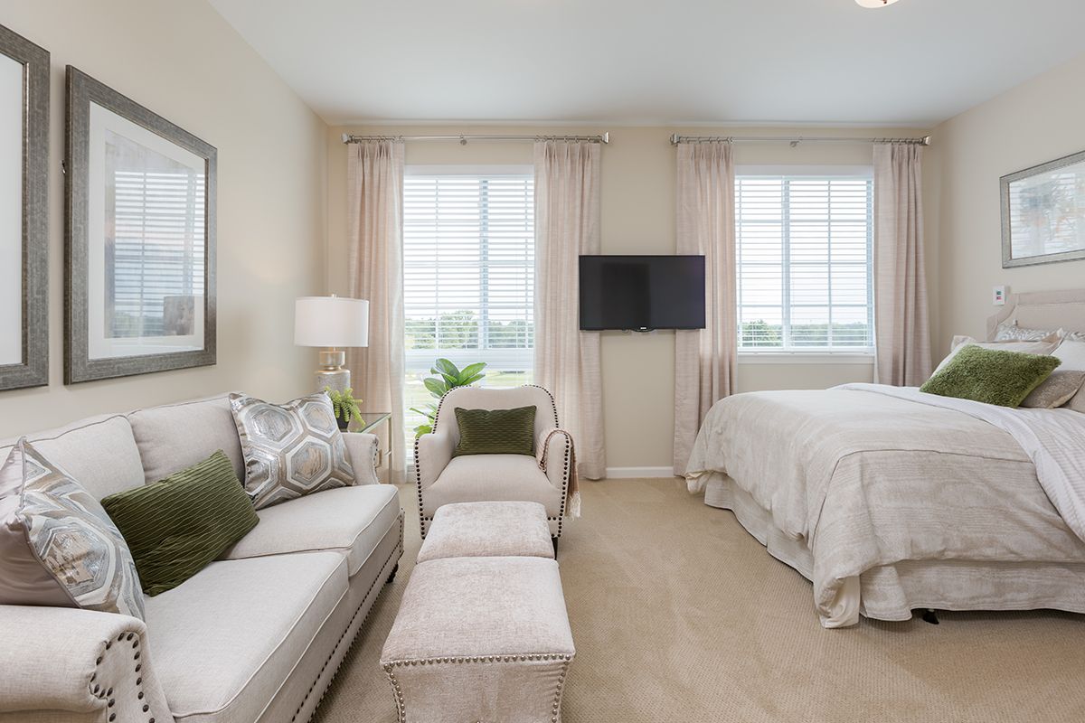 Interior view of Mason Assisted Living & Memory Care with modern furniture and amenities.