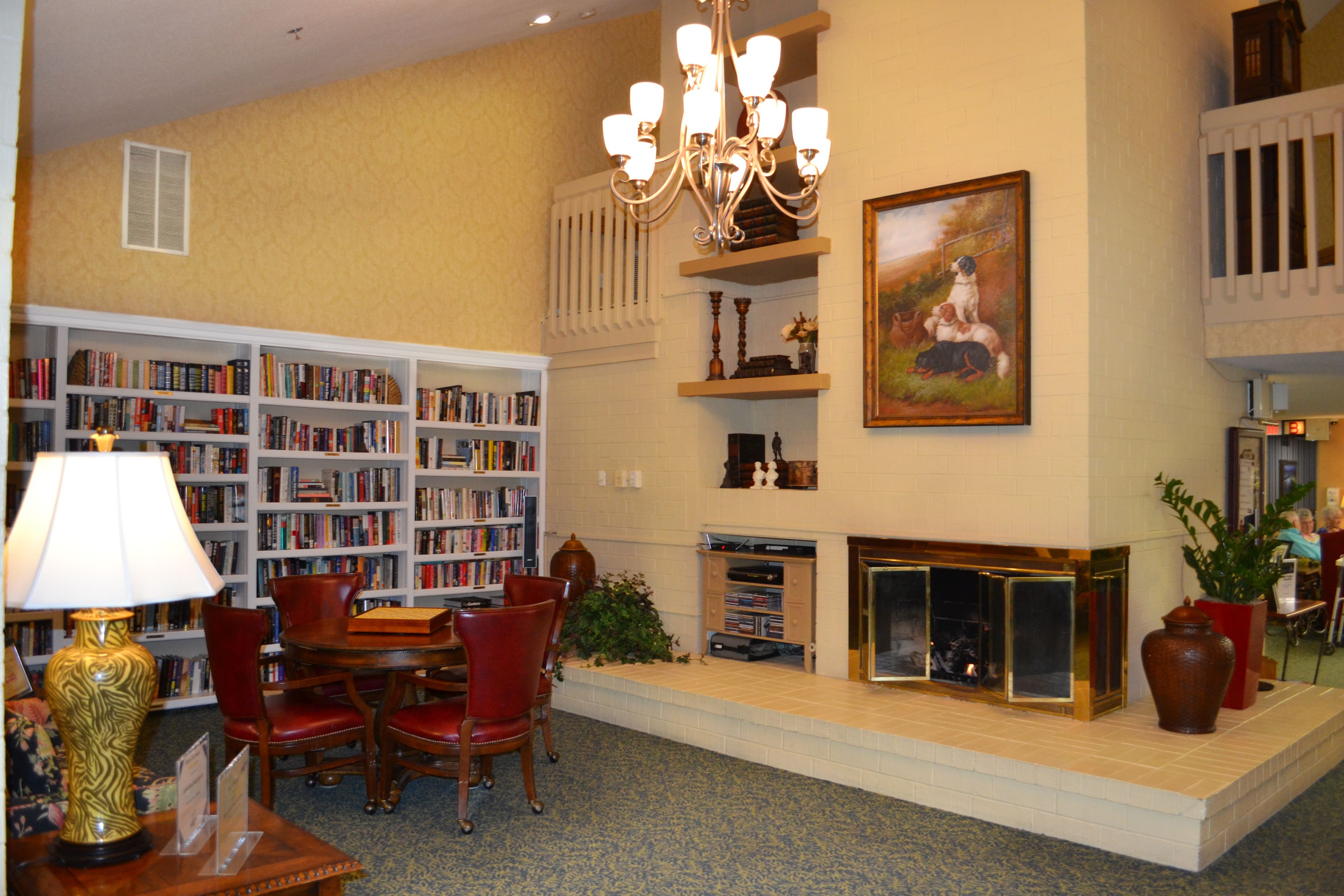 Senior living community interior at Independence Village Naperville featuring elegant decor and furniture.