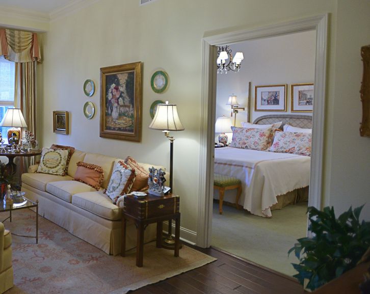 Interior view of Trezevant Manor senior living community featuring elegant architecture and decor.