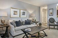 Interior view of Brookdale Lisle senior living community featuring modern architecture and home decor.