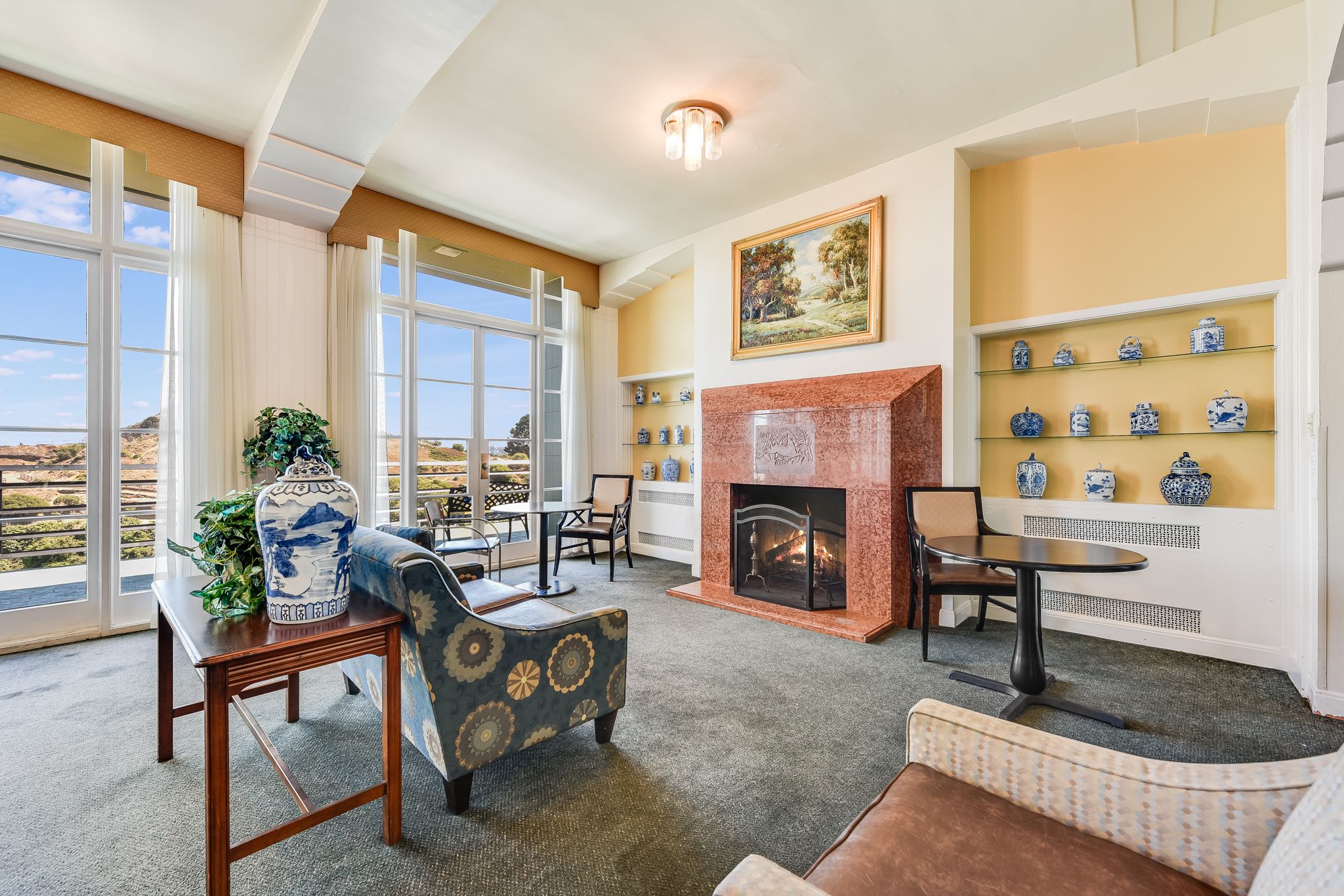 Interior view of Buena Vista Manor House senior living community featuring elegant decor and furniture.