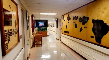 Interior view of Hale Nani Rehabilitation & Nursing Center with modern design and tech amenities.