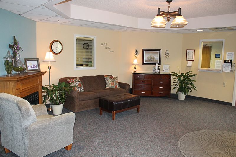 Interior view of Christian Care Assisted Living community featuring modern decor and furniture.