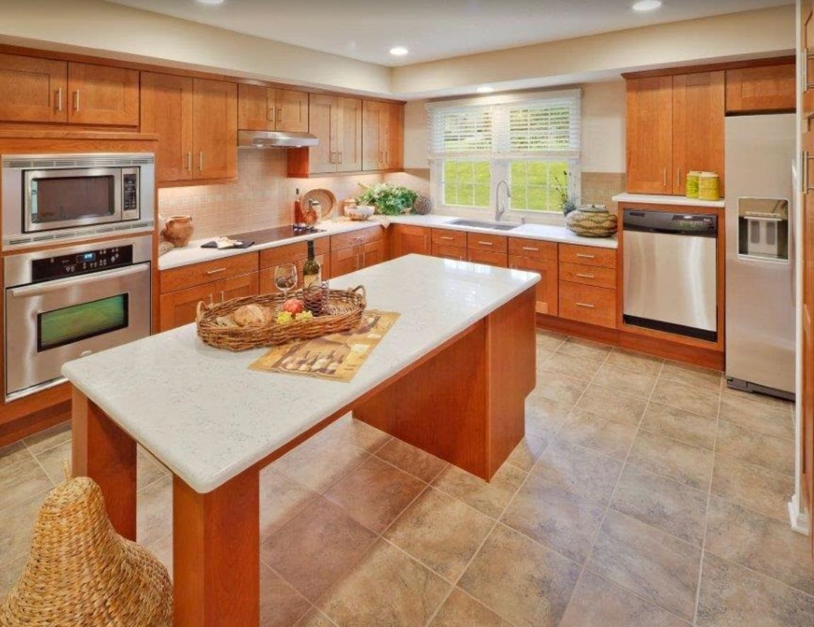 Interior view of a well-designed kitchen in Lakeview Village senior living community.