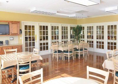 Interior view of Regency Retirement Village in Jackson featuring dining area and modern amenities.